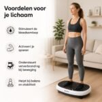 Veora Trilplaat Pro – Trilplaat fitness – Powerplate – 3 trainingsstanden – 99 intensiteitsniveaus – Tot schoenmaat 46 - Wit/Zwart - Afbeelding 6