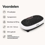 Veora Trilplaat Pro – Trilplaat fitness – Powerplate – 3 trainingsstanden – 99 intensiteitsniveaus – Tot schoenmaat 46 - Wit/Zwart - Afbeelding 2